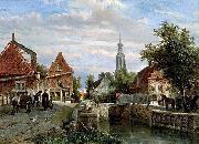 A view of the Staal Everspijp and the Grote Kerk in summer unknow artist